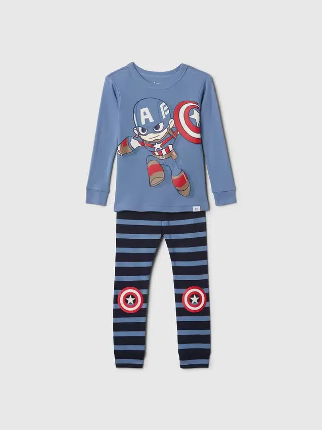 Bebek & Yürümeye Başlayan Çocuklar İçin Marvel Organik Fırçalanmış Pamuklu Pijama Seti