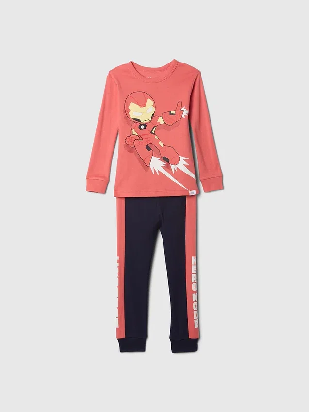Bebek & Yürümeye Başlayan Çocuklar İçin Marvel Organik Fırçalanmış Pamuklu Pijama Seti