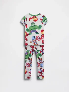 Bebek & Yürümeye Başlayan Çocuklar İçin Marvel Organik Fırçalanmış Pamuklu Pijama Seti