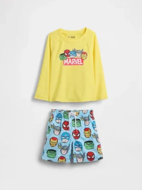 Bebek & Yürümeye Başlayan Çocuklar İçin Marvel Rash Guard Yüzme Takımı