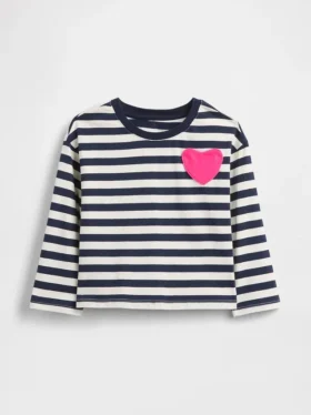Bebek & Yürümeye Başlayan Çocuklar İçin Mix & Match Kalp Cepli Tişört