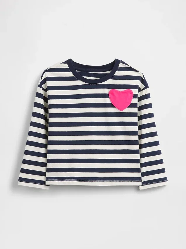Bebek & Yürümeye Başlayan Çocuklar İçin Mix & Match Kalp Cepli Tişört