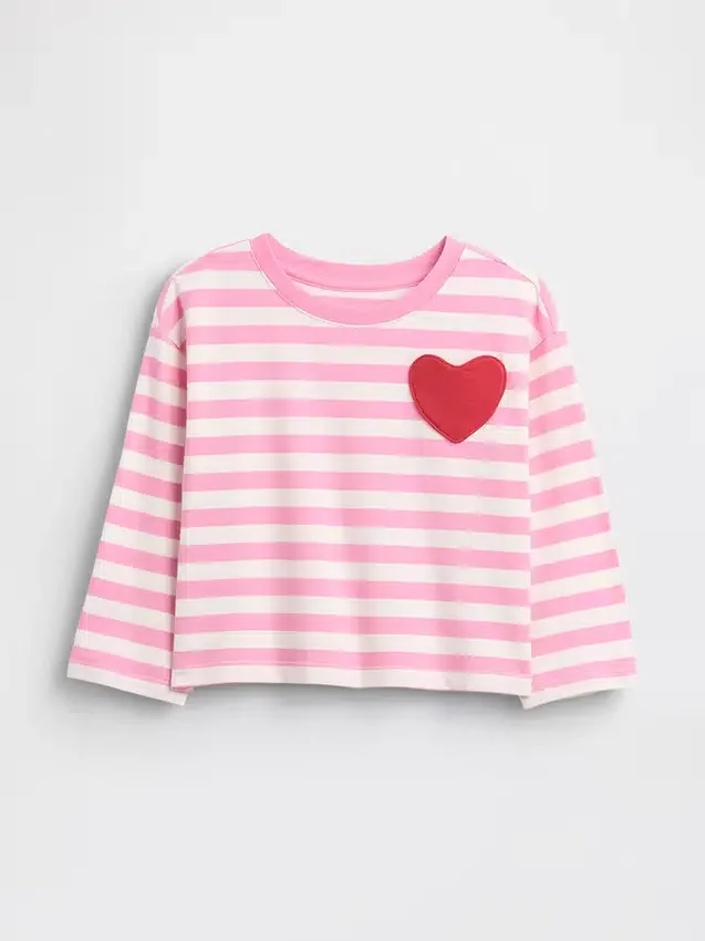 Bebek & Yürümeye Başlayan Çocuklar İçin Mix & Match Kalp Cepli Tişört