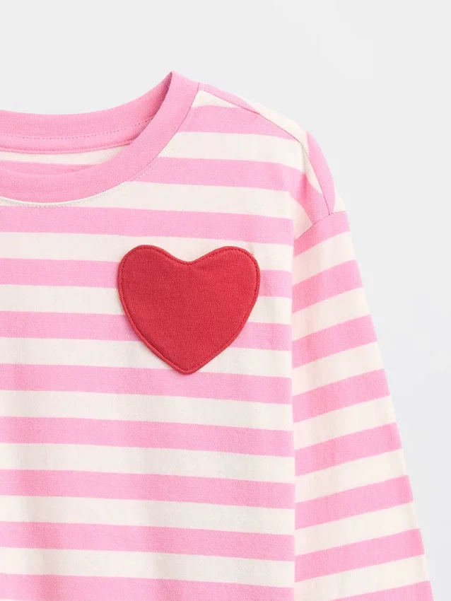 Bebek & Yürümeye Başlayan Çocuklar İçin Mix & Match Kalp Cepli Tişört