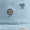 Bebek & Yürümeye Başlayan Çocuklar İçin Nakışlı Denim Kova Şapka