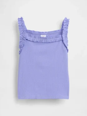 Bebek & Yürümeye Başlayan Çocuklar İçin Nervürlü Fırfırlı Önlüklu Tank Top