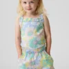 Bebek & Yürümeye Başlayan Çocuklar İçin Nervürlü Fırfırlı Önlüklu Tank Top