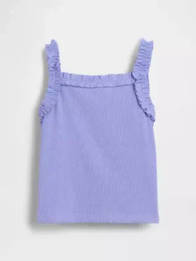 Bebek & Yürümeye Başlayan Çocuklar İçin Nervürlü Fırfırlı Önlüklu Tank Top