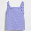 Bebek & Yürümeye Başlayan Çocuklar İçin Nervürlü Fırfırlı Önlüklu Tank Top