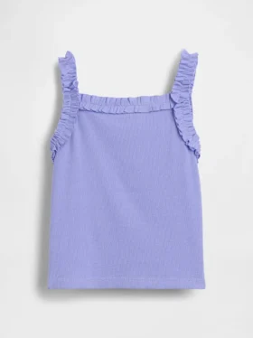 Bebek & Yürümeye Başlayan Çocuklar İçin Nervürlü Fırfırlı Önlüklu Tank Top