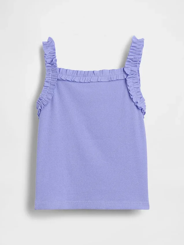 Bebek & Yürümeye Başlayan Çocuklar İçin Nervürlü Fırfırlı Önlüklu Tank Top