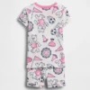 Bebek & Yürümeye Başlayan Çocuklar İçin Organik Fırçalanmış Pamuklu Ayı Logolu Pijama Şort Seti