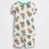 Bebek & Yürümeye Başlayan Çocuklar İçin Organik Fırçalanmış Pamuklu Brannan Bear Tenis Pijama Şort Seti