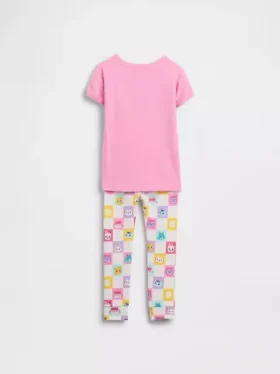 Bebek & Yürümeye Başlayan Çocuklar İçin Organik Fırçalanmış Pamuklu Gabby’s Dollhouse Pijama Seti