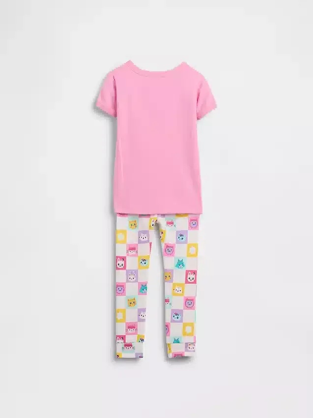 Bebek & Yürümeye Başlayan Çocuklar İçin Organik Fırçalanmış Pamuklu Gabby's Dollhouse Pijama Seti