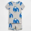 Bebek & Yürümeye Başlayan Çocuklar İçin Organik Fırçalanmış Pamuklu Goril Pijama Şort Seti