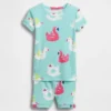 Bebek & Yürümeye Başlayan Çocuklar İçin Organik Fırçalanmış Pamuklu Havuz Şamandıralı Pijama Şort Seti