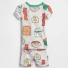 Bebek & Yürümeye Başlayan Çocuklar İçin Organik Fırçalanmış Pamuklu Kahvaltılık Pijama Şort Seti