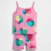 Bebek & Yürümeye Başlayan Çocuklar İçin Organik Fırçalanmış Pamuklu Plaj Topu Desenli Pijama Cami-Şort Seti