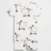 Bebek & Yürümeye Başlayan Çocuklar İçin Organik Fırçalanmış Pamuklu Scooter Seagull Pijama Şort Seti