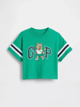 Bebek & Yürümeye Başlayan Çocuklar İçin Oversized Brannan Bear Varsity Grafik Logolu Tişört