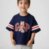 Bebek & Yürümeye Başlayan Çocuklar İçin Oversized Brannan Bear Varsity Grafik Logolu Tişört