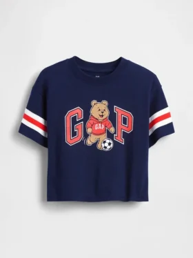 Bebek & Yürümeye Başlayan Çocuklar İçin Oversized Brannan Bear Varsity Grafik Logolu Tişört