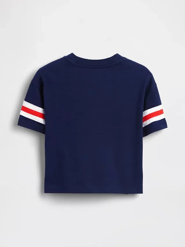 Bebek & Yürümeye Başlayan Çocuklar İçin Oversized Brannan Bear Varsity Grafik Logolu Tişört