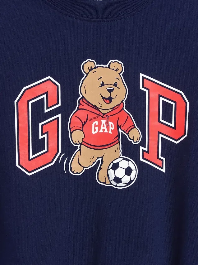 Bebek & Yürümeye Başlayan Çocuklar İçin Oversized Brannan Bear Varsity Grafik Logolu Tişört