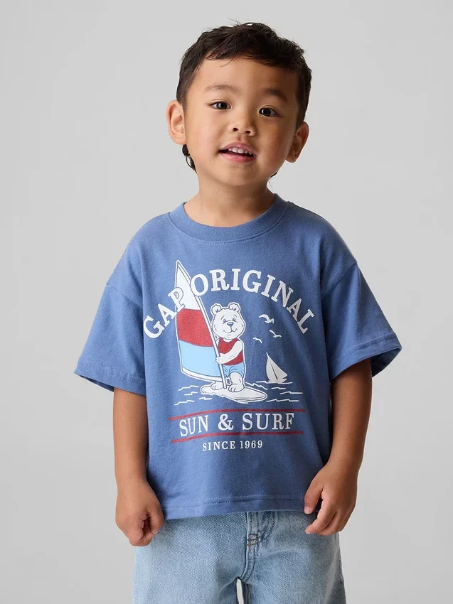 Bebek & Yürümeye Başlayan Çocuklar İçin Oversized Grafik Tişört