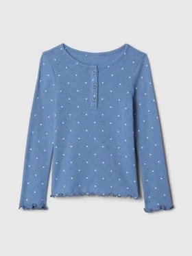Bebek & Yürümeye Başlayan Çocuklar İçin Pointelle Henley Üst