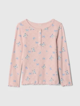 Bebek & Yürümeye Başlayan Çocuklar İçin Pointelle Henley Üst