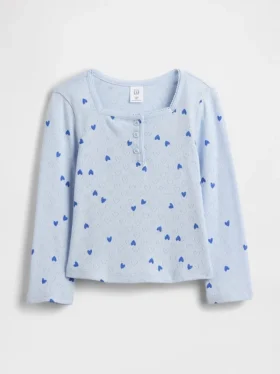 Bebek & Yürümeye Başlayan Çocuklar İçin Pointelle Henley Üst