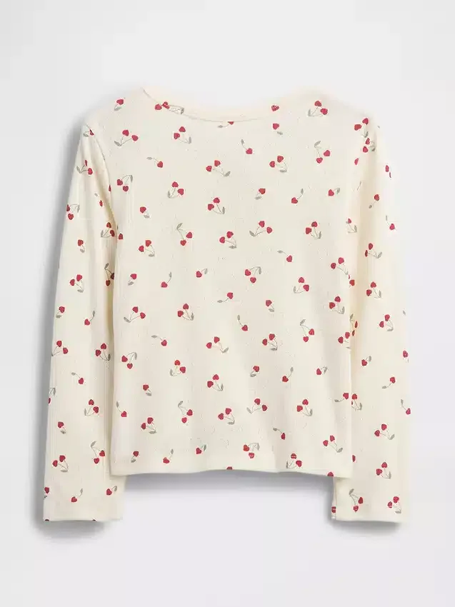 Bebek & Yürümeye Başlayan Çocuklar İçin Pointelle Henley Üst