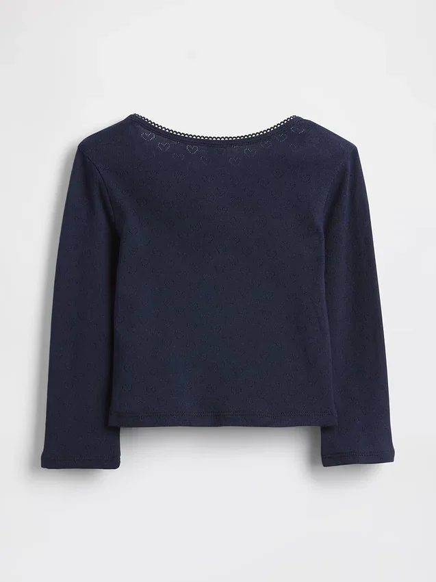Bebek & Yürümeye Başlayan Çocuklar İçin Pointelle Henley Üst