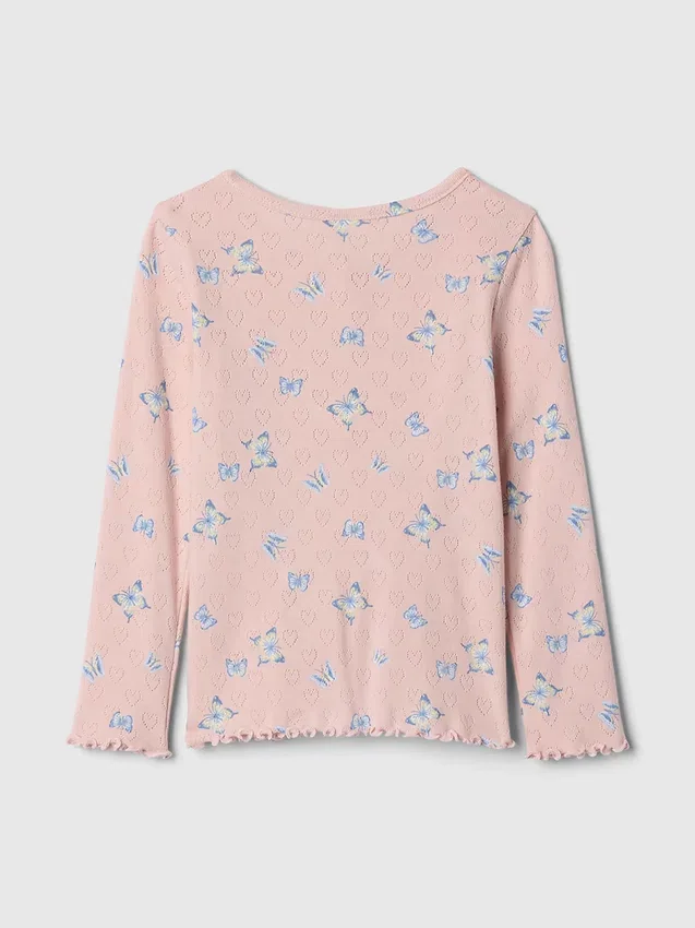 Bebek & Yürümeye Başlayan Çocuklar İçin Pointelle Henley Üst