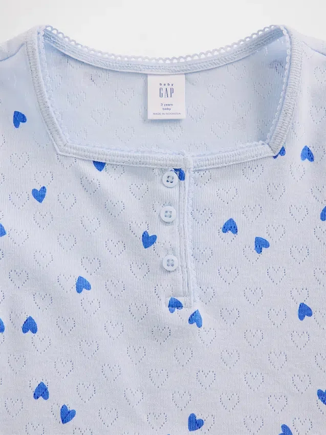 Bebek & Yürümeye Başlayan Çocuklar İçin Pointelle Henley Üst