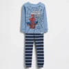 Bebek & Yürümeye Başlayan Çocuklar İçin Örümcek Adam Organik Fırçalanmış Pamuklu Pijama Seti
