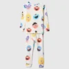 Bebek & Yürümeye Başlayan Çocuklar İçin Sesame Street Organik Fırçalanmış Pamuklu Pijama Seti