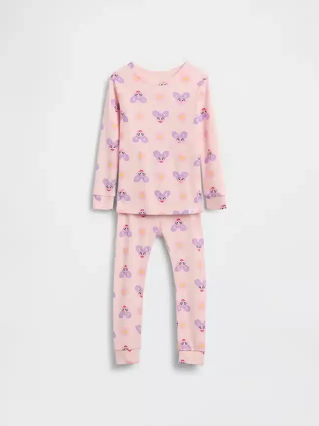 Bebek & Yürümeye Başlayan Çocuklar İçin Sesame Street Organik Fırçalanmış Pamuklu Pijama Takımı