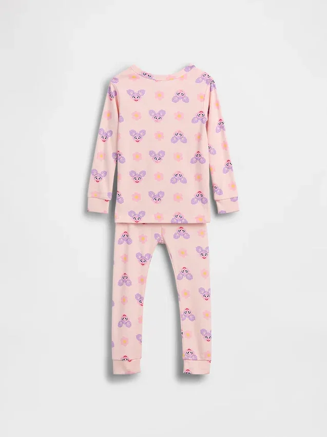 Bebek & Yürümeye Başlayan Çocuklar İçin Sesame Street Organik Fırçalanmış Pamuklu Pijama Takımı