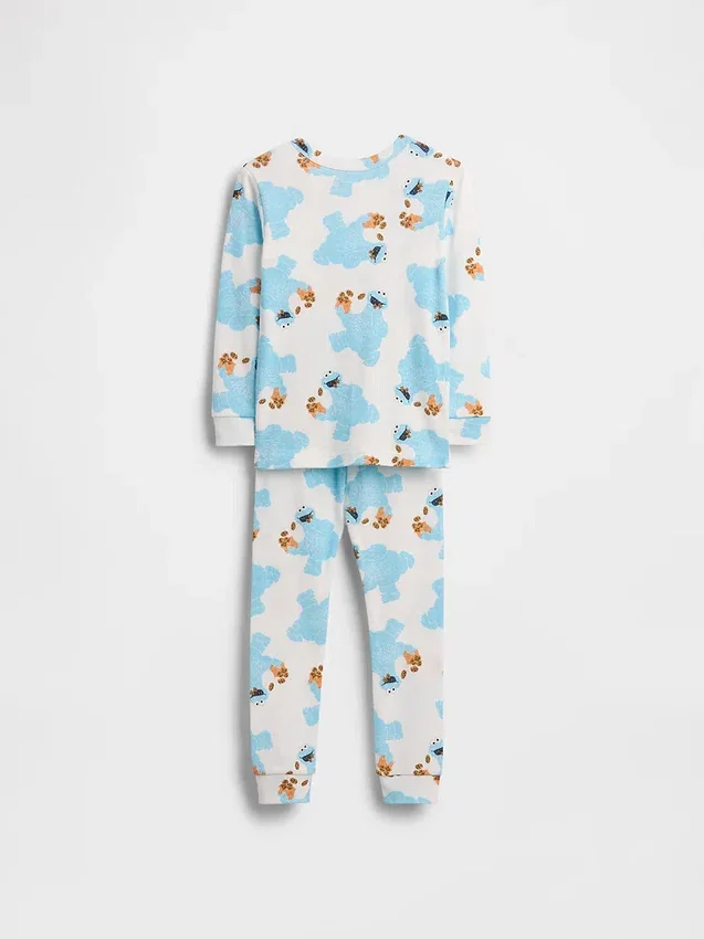 Bebek & Yürümeye Başlayan Çocuklar İçin Sesame Street Organik Fırçalanmış Pamuklu Pijama Takımı