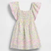 Bebek & Yürümeye Başlayan Çocuklar İçin Smoklu Dalgalı Kollu Elbise