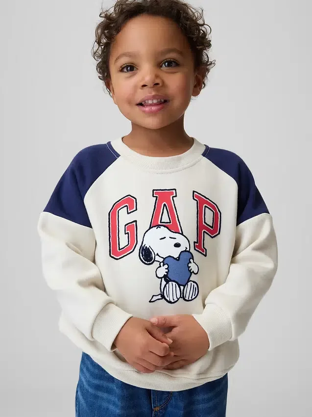 Bebek & Yürümeye Başlayan Çocuklar İçin Snoopy Logolu Raglan Sweatshirt