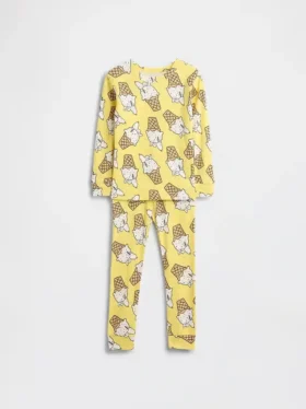 Bebek & Yürümeye Başlayan Çocuklar İçin Snoopy Organik Fırçalanmış Pamuklu Pijama Seti