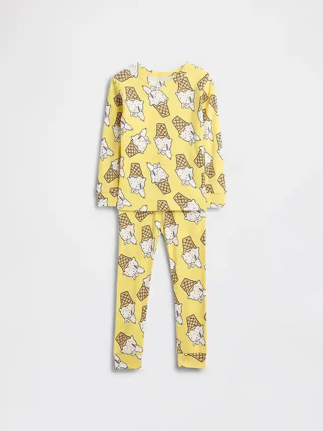 Bebek & Yürümeye Başlayan Çocuklar İçin Snoopy Organik Fırçalanmış Pamuklu Pijama Seti