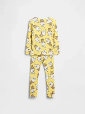 Bebek & Yürümeye Başlayan Çocuklar İçin Snoopy Organik Fırçalanmış Pamuklu Pijama Seti