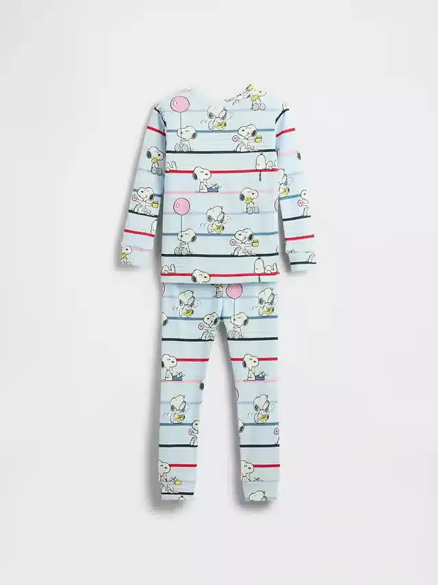 Bebek & Yürümeye Başlayan Çocuklar İçin Snoopy Organik Fırçalanmış Pamuklu Pijama Seti