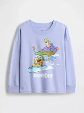 Bebek & Yürümeye Başlayan Çocuklar İçin Spongebob Squarepants Grafik Logolu Tişört