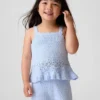 Bebek & Yürümeye Başlayan Çocuklar İçin Tığ İşi Dalgalı Kenarlı Tank Top
